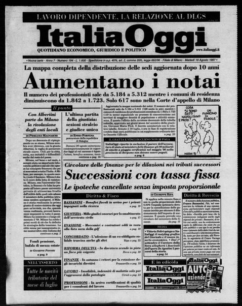 Italia oggi : quotidiano di economia finanza e politica